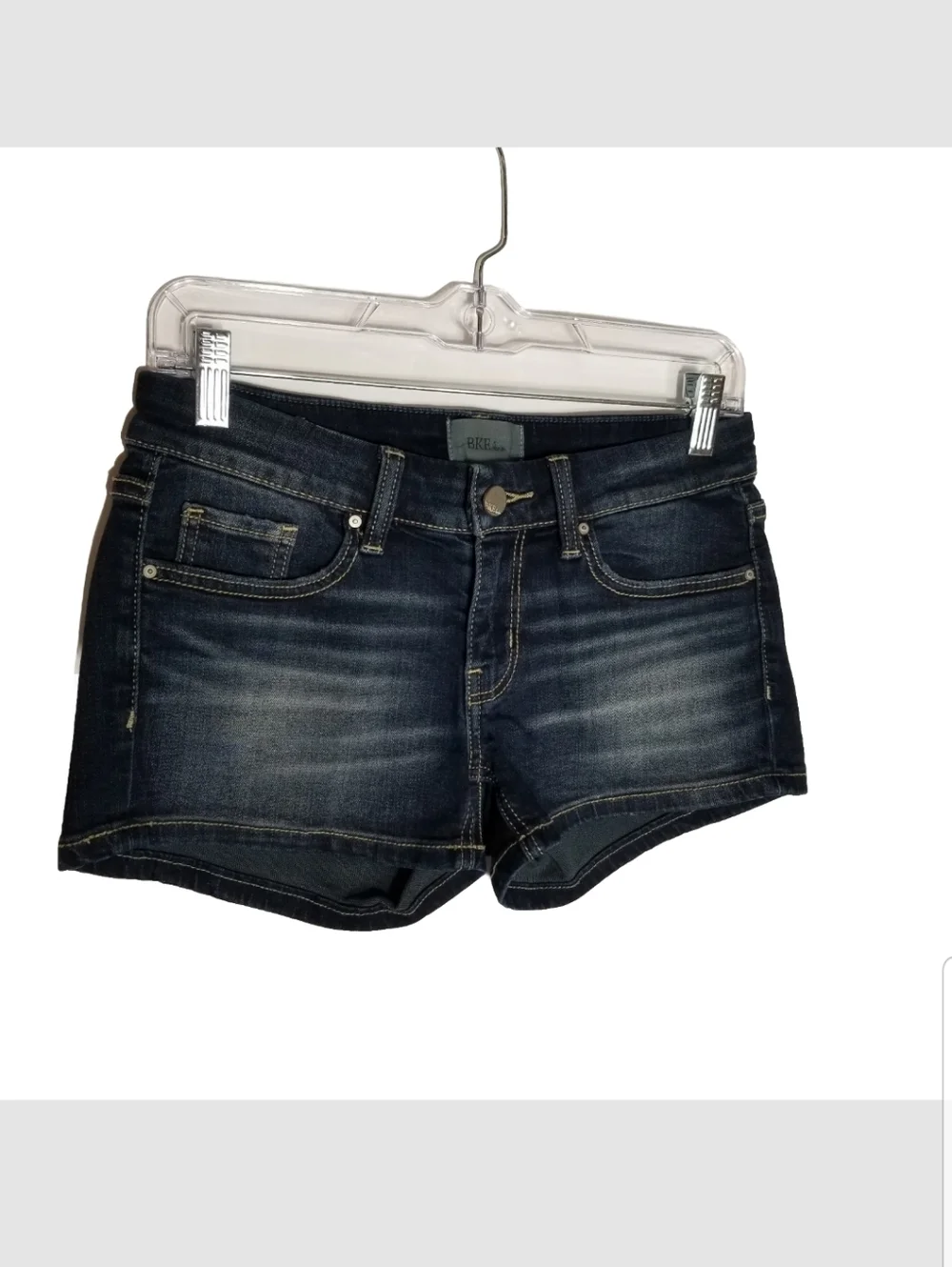 BKE Stella Shorts Women's 25 Blue Denim Cotton Stretch Low Rise 28x2.5